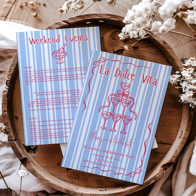Convites Itinerário do Fim de Semana da Dolce Vita Bachelor (Criador carregado)