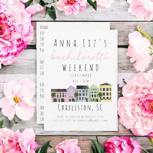 Convites Itinerário do Fim de Semana da Festa de solteira d