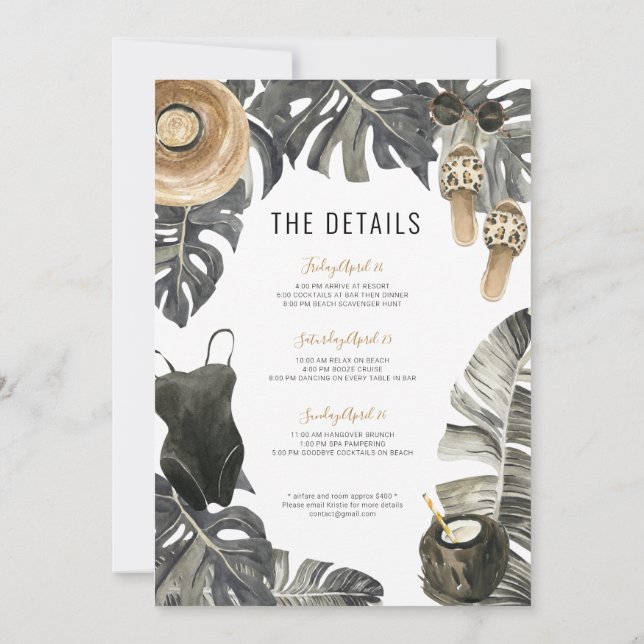 Convites Itinerário do Fim de Semana da Praia da festa de s (Verso)