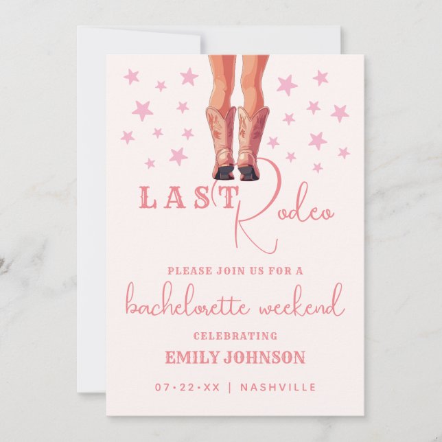 Convites Itinerário do Fim de Semana da Última Rapariga Rod (Frente)