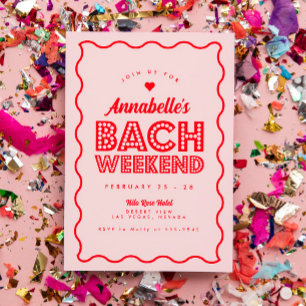 Convites Itinerário do Fim de Semana das Luzes Rosa ondulad