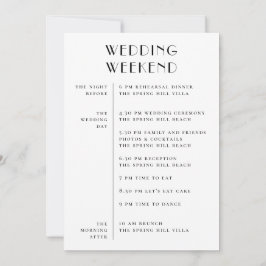 Convites Itinerário do Fim de Semana de Casamento & Boas-Vi