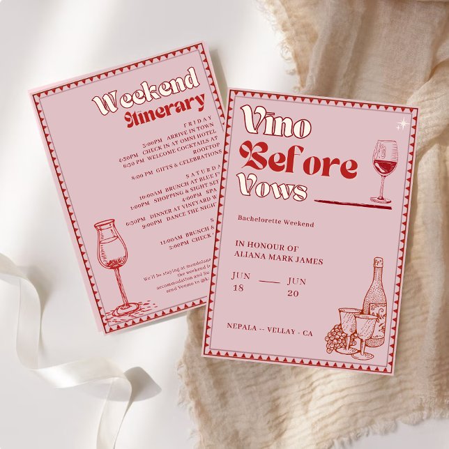 Convites Itinerário do Fim de Semana de Despedida de Soltei (Criador carregado)