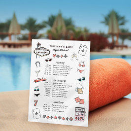 Convites Itinerário do Fim de Semana de Las Vegas Bachelore