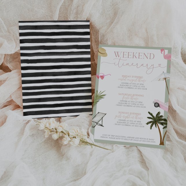 Convites Itinerário do Fim de Semana de Miami Bachelorette (Criador carregado)