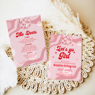 Convites Itinerário do Fim de Semana do Bachelorette Retro 