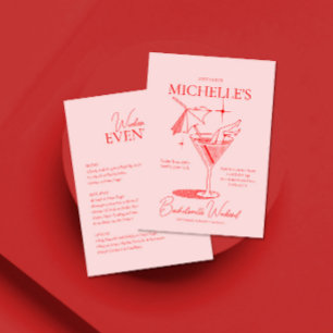 Convites Itinerário do Fim de Semana do Cocktail Retro