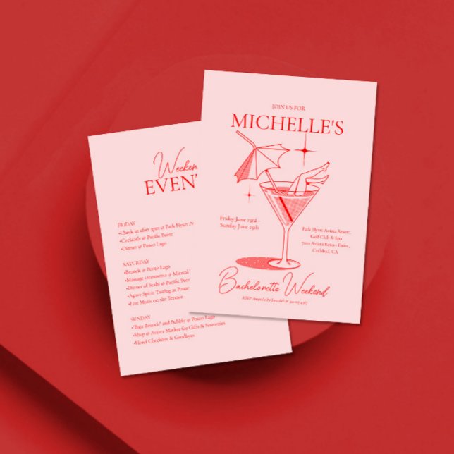 Convites Itinerário do Fim de Semana do Cocktail Retro (Criador carregado)