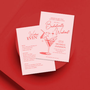 Convites Itinerário do Fim de Semana do Cocktail Retro