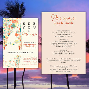 Convites Itinerário do Fim de Semana do Mapa da Praia de Mi
