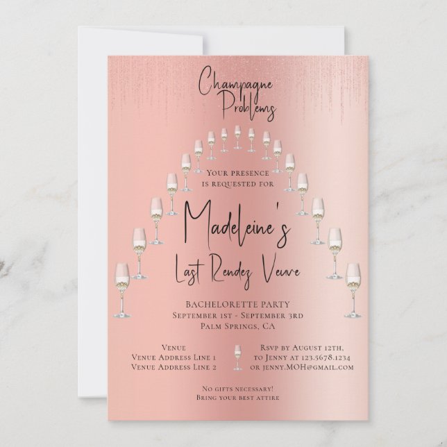 Convites Itinerário do Fim de Semana do Último Rendez Veuve (Frente)