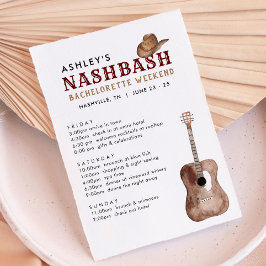 Convites Itinerário do Fim de Semana Nash Bash Nashville Ba