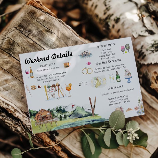 Convites Itinerário do Mapa de Casamento Ilustrado (Criador carregado)