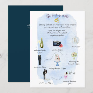 Convites Itinerário do Programa de Cronograma de Casamento