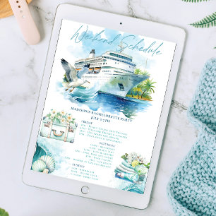 Convites Itinerário no Fim de Semana da Festa de solteira d