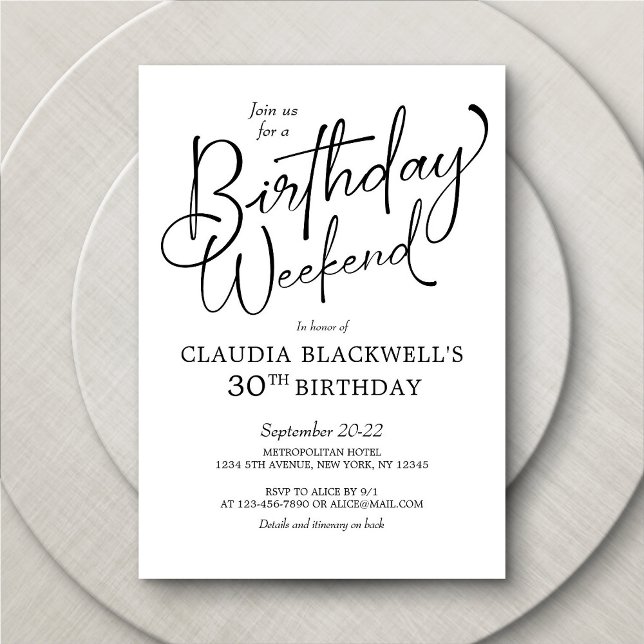 Convites Itinerário no Fim de Semana de Aniversário (Criador carregado)