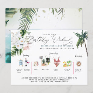 Convites Itinerário no Fim de Semana de Aniversário   Palm 