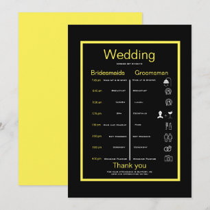 Convites Itinerário preto e amarelo 