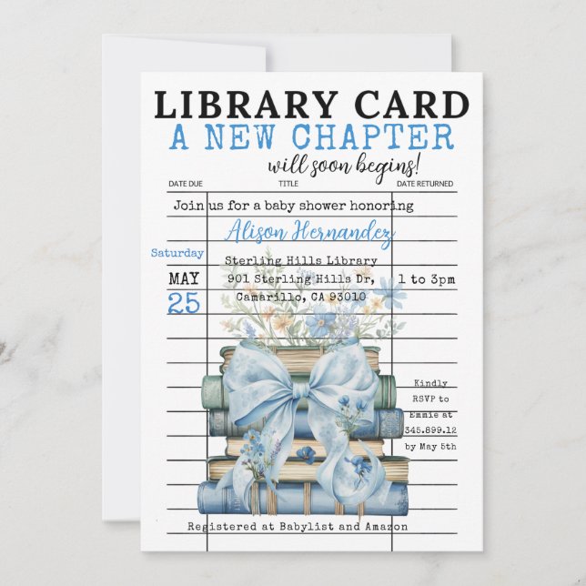 Convites It's a BOY! A New Chapter Begins Invitation (Frente)