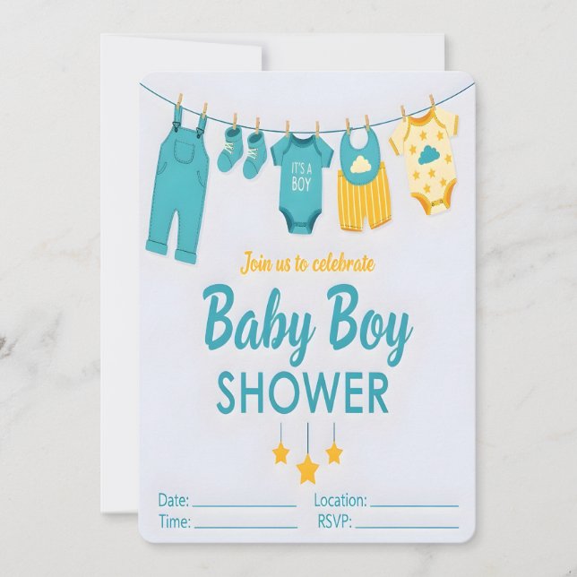 Convites It's a Boy Baby Shower Invitation (Frente)