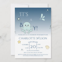 It's A Boy! Cute Ocean Animals Baby Shower