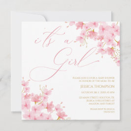 Convites i'ts a Girl Floral Baby Shower Cherry Blossom