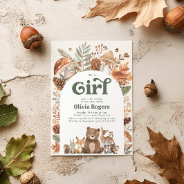 Convites It's a Girl! Woodland Animal Baby Shower