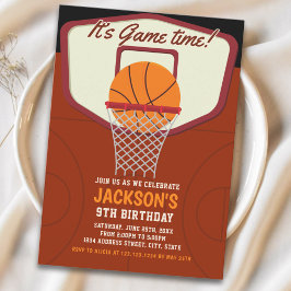Convites It's Game time! Basketball theme Birthday Kids