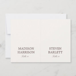 Convites Ivory and Brown Wedding Place Card DIY