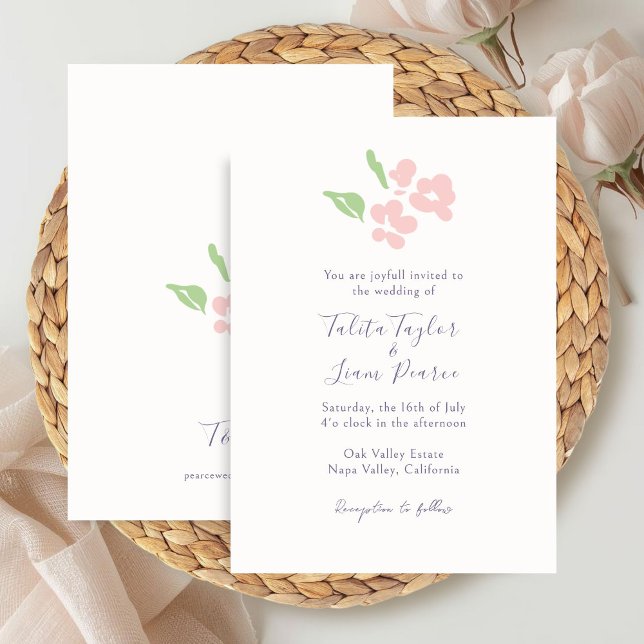 Convites Ivory | Aquarela Floral Script Casamento  (Criador carregado)