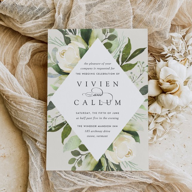 Convites Ivory Bloom | Armamento Geométrico Floral (Criador carregado)