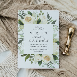 Convites Ivory Bloom | Casamento de Mola Floral de Aquarela