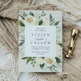 Convites Ivory Bloom | Casamento de Mola Floral de Aquarela