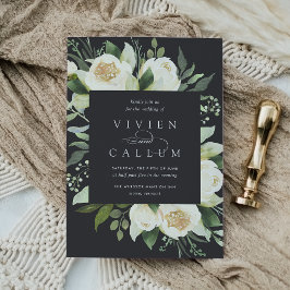 Convites Ivory Bloom | Casamento de Mola Floral de Aquarela