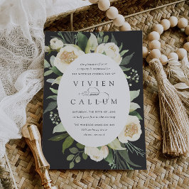 Convites Ivory Bloom | Casamento Floral por Aquarela Oval