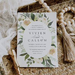 Convites Ivory Bloom | Casamento Floral por Aquarela Oval