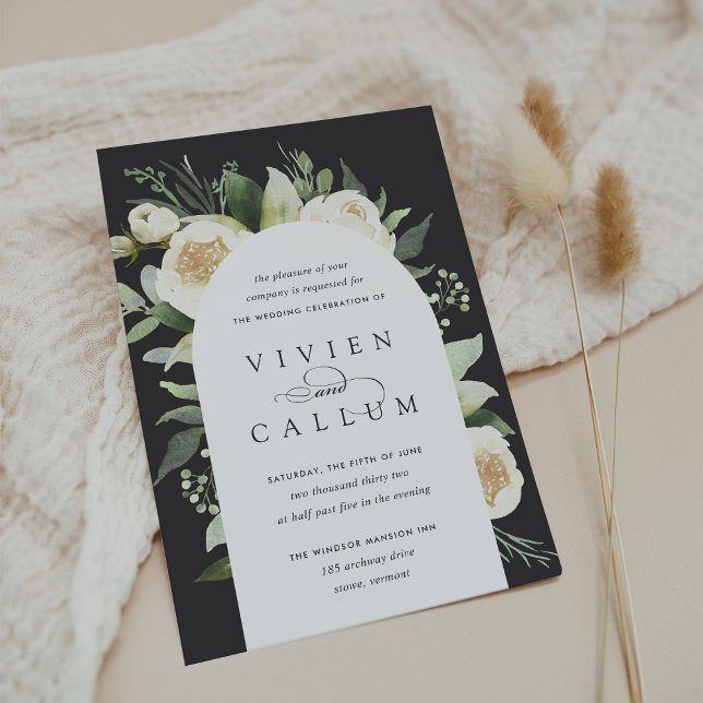 Convites Ivory Bloom | Casamento por arco floril (Criador carregado)