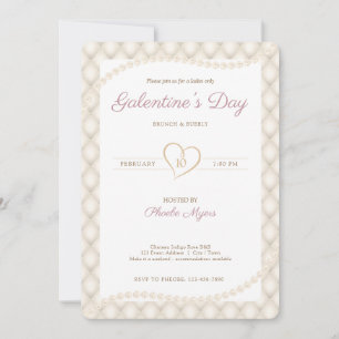 Convites Ivory, Dourado e Pearls Galentine