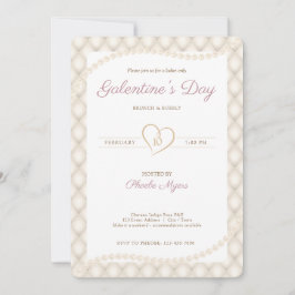 Convites Ivory, Dourado e Pearls Galentine