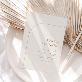 Convites Ivory e Amber Bohemian Arrancaram Casamento Minima