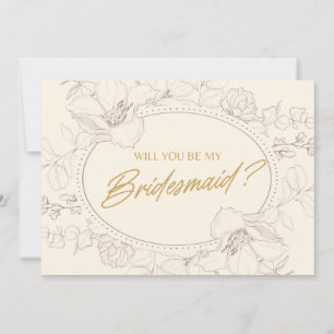 Convites Ivory Elegante Floral Você Será Minha Colega De Po