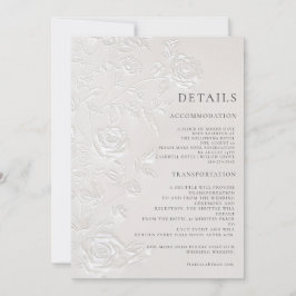 Convites Ivory Faux Blind Embossed Arch Wedding Details