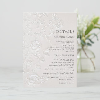 Convites Ivory Faux Blind Embossed Arch Wedding Details