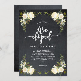 Convites ivory floral moderno, nós fugimos do giz de convit