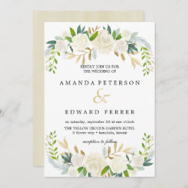 Convites Ivory Floral Rosa, cor-de-rosa