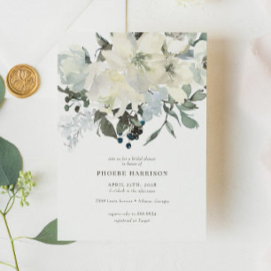 Convites Ivory Greenery Watercolor Chá de panela