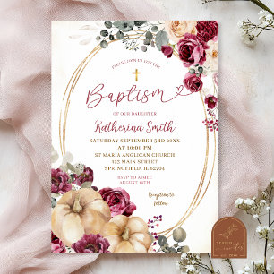 Convites Ivory Marsala Pumpkin Baptism