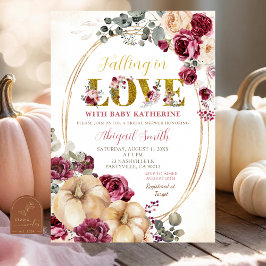 Convites Ivory Marsala Pumpkin Chá de fraldas