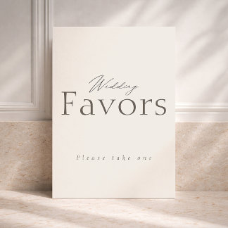 Convites Ivory Neutral Wedding Favor Table Sign