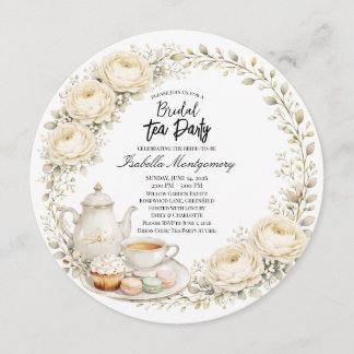 Convites Ivory Palette Tea Party Bridal Shower